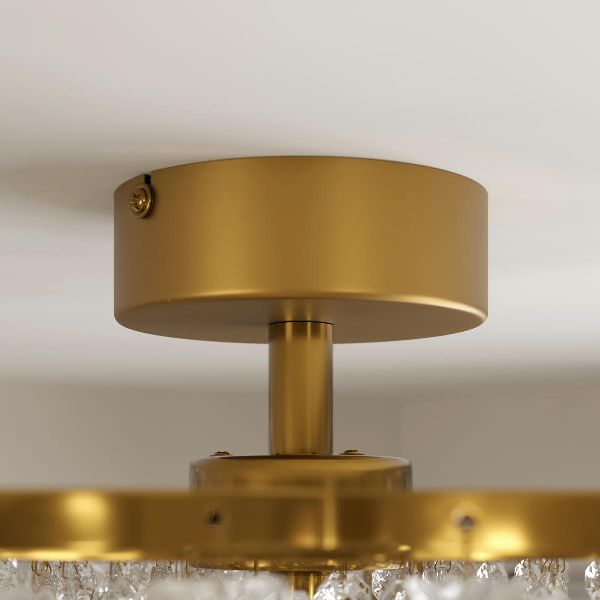 DECKENLEUCHTE Aurelie 50/41 cm   - Klar/Goldfarben, Design, Glas/Metall (50/41cm) - Glandor