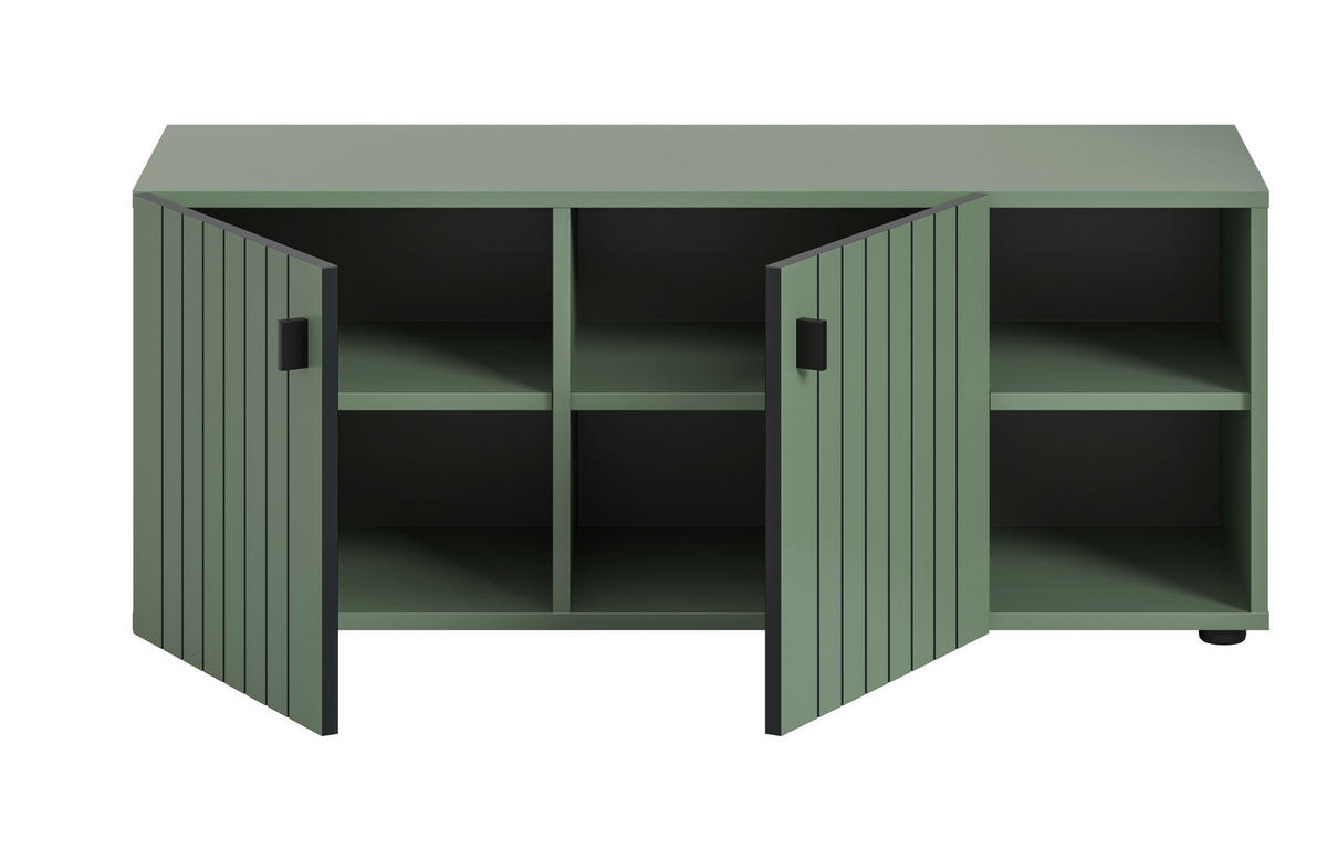 SITZBANK 106/43/37 cm Graugrün  - Schwarz/Graugrün, Design, Metall (106/43/37cm) - MID.YOU