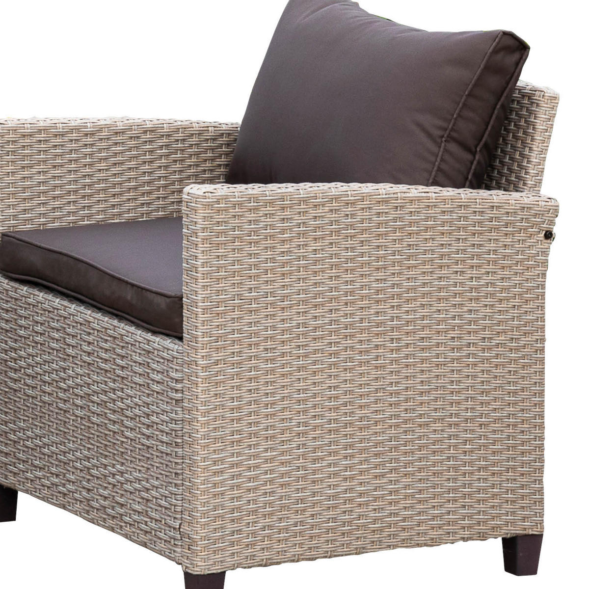 TERASOVÁ SEDACIA SÚPRAVA 18-dielne, kov, plast, textil - prírodná farba/tmavohnedá, Konventionell, kov/textil (239/170cm) - Gardenson