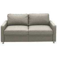 SCHLAFSOFA Chenille Greige  - Chromfarben/Greige, KONVENTIONELL, Textil/Metall (186/90/100cm) - Beldomo Style