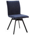 STUHL in Stahl beflockt Metall, Textil - Schwarz/Dunkelblau, KONVENTIONELL, Textil/Metall (60/91/61cm) - Valnatura