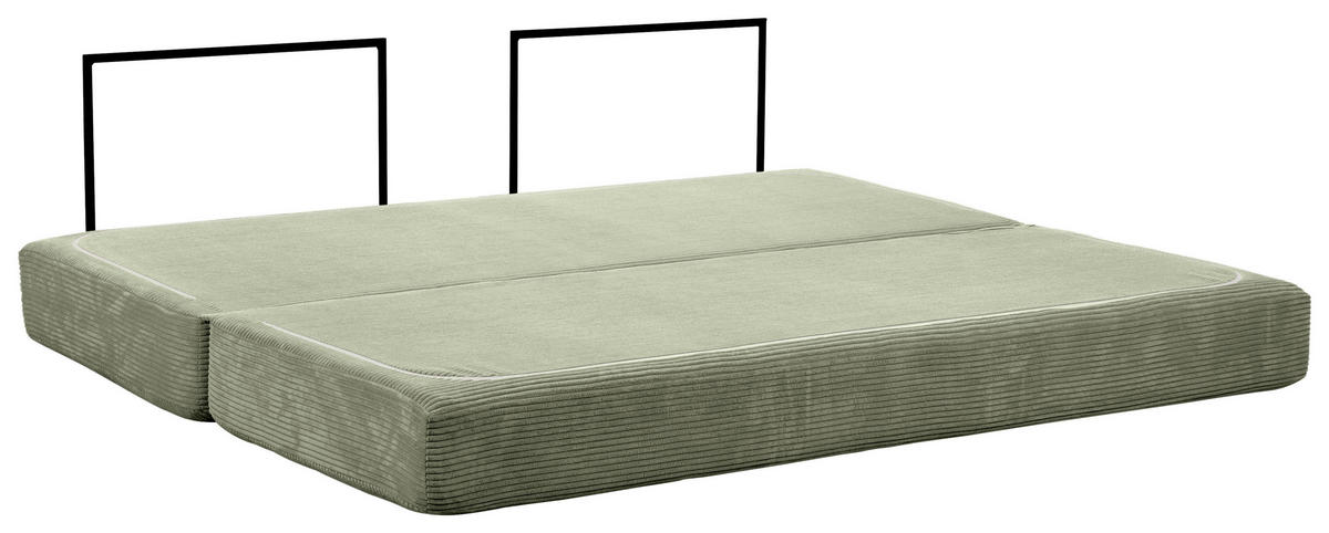 SCHLAFSOFA Cord Salbeigrün  - Salbeigrün, KONVENTIONELL, Textil/Metall (200/77/80cm) - Carryhome
