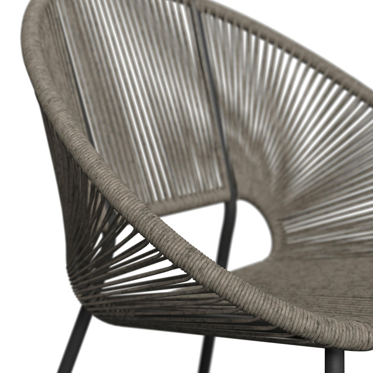 GARTENSESSEL Stahl Grau, Schwarz  - Schwarz/Grau, MODERN, Kunststoff/Metall (69/82/68cm) - Ambia Garden