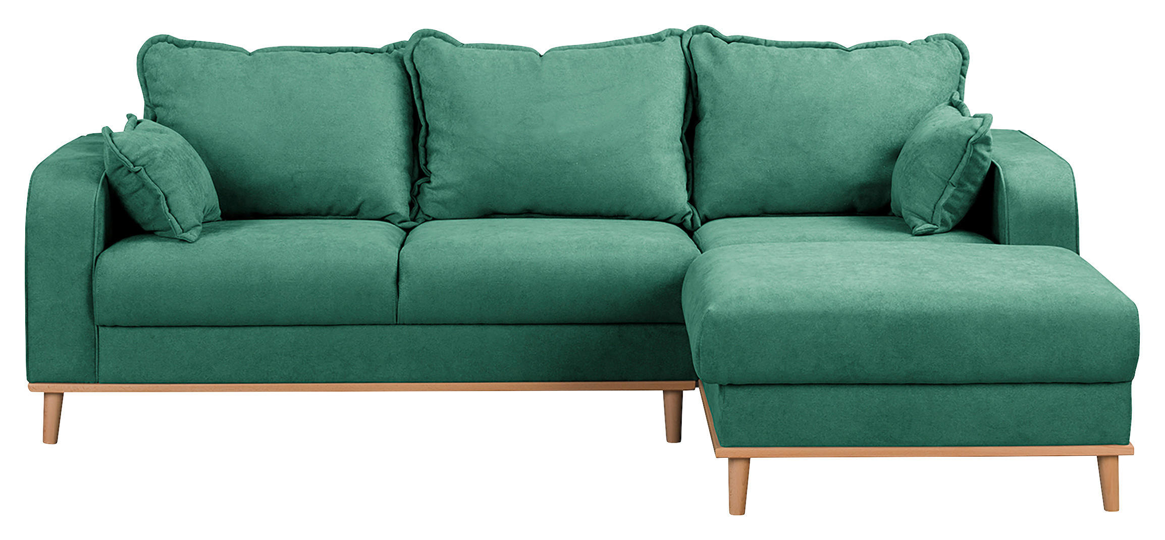 ECKSOFA Beata Mintgrün Mikrofaser  - Wengefarben/Mintgrün, Design, Holz/Textil (230/150cm) - Livetastic