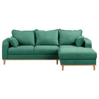 ECKSOFA Mikrofaser Mintgrün  - Wengefarben/Mintgrün, Design, Holz/Textil (230/150cm) - Livetastic