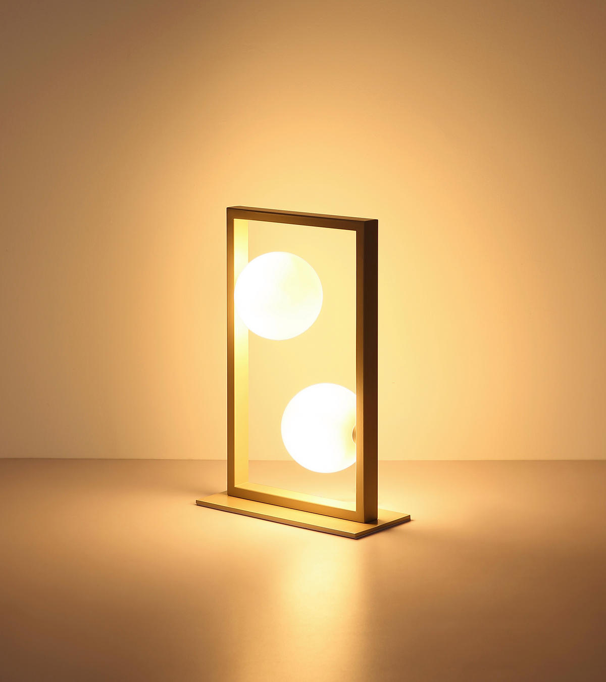 TISCHLEUCHTE  28/12/40 cm    - Sandfarben/Weiß, Design, Glas/Kunststoff (28/12/40cm) - Globo