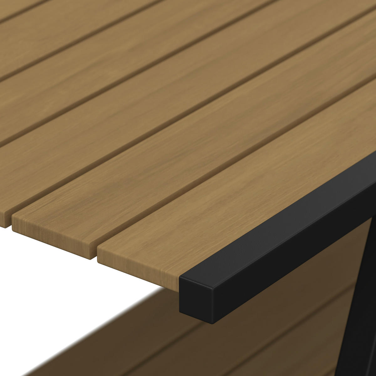 LOUNGETISCH  - Schwarz/Teakfarben, MODERN, Holz/Metall (113/59/60,5cm) - Ambia Garden