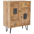 KOMMODE in 80/100/40 cm - Hellbraun/Schwarz, LIFESTYLE, Holz/Metall (80/100/40cm) - Landscape