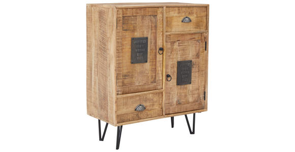 KOMMODE in 80/100/40 cm - Hellbraun/Schwarz, LIFESTYLE, Holz/Metall (80/100/40cm) - Landscape