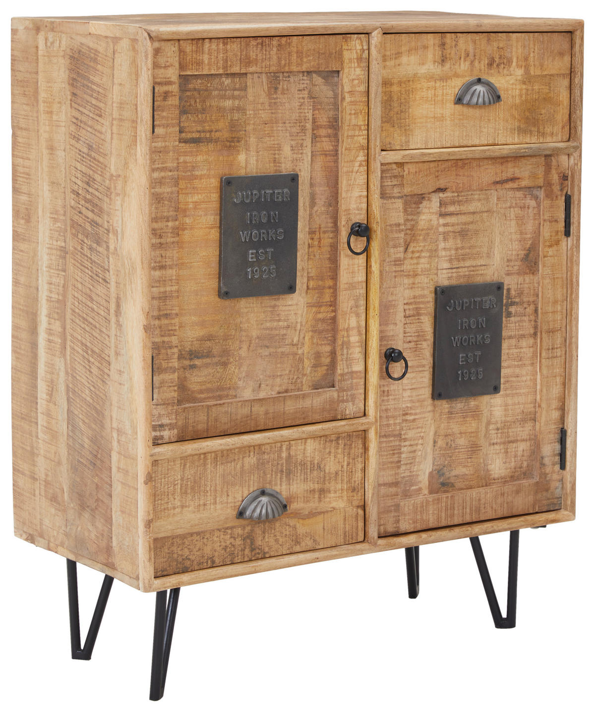 KOMMODE  in 80/100/40 cm  - Hellbraun/Schwarz, LIFESTYLE, Holz/Metall (80/100/40cm) - Landscape