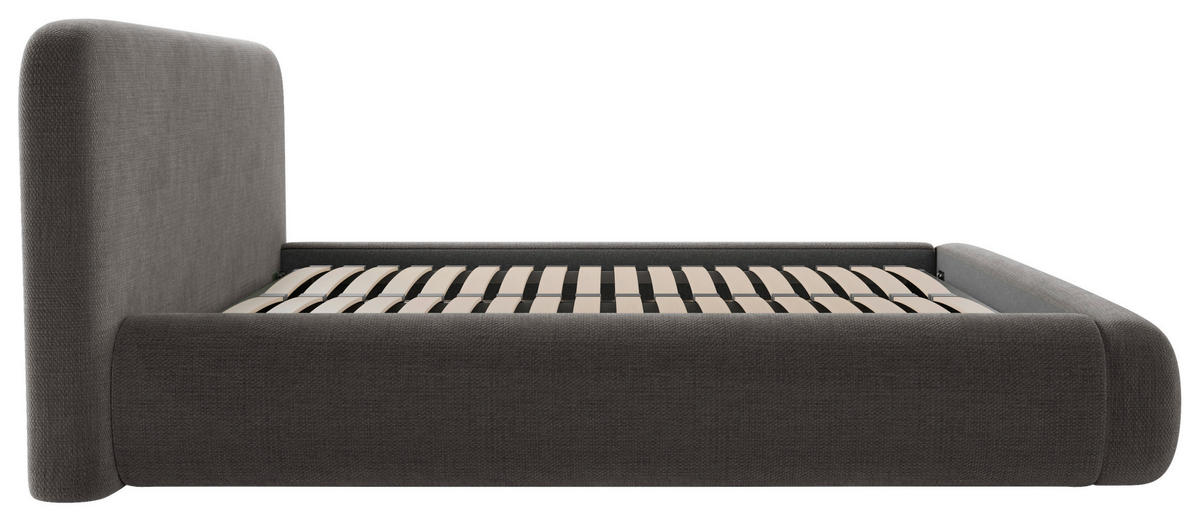 POLSTERBETT 160/200 cm,  in Anthrazit, gepolstertes Kopfteil, Lattenrost, Bettkasten,  - Anthrazit/Schwarz, Design, Holz/Textil (160/200cm) - Chameo