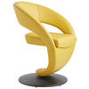 STUHL Echtleder Gelb, Schwarz  - Gelb/Schwarz, Design, Leder/Metall (62/86/61cm) - Moderano