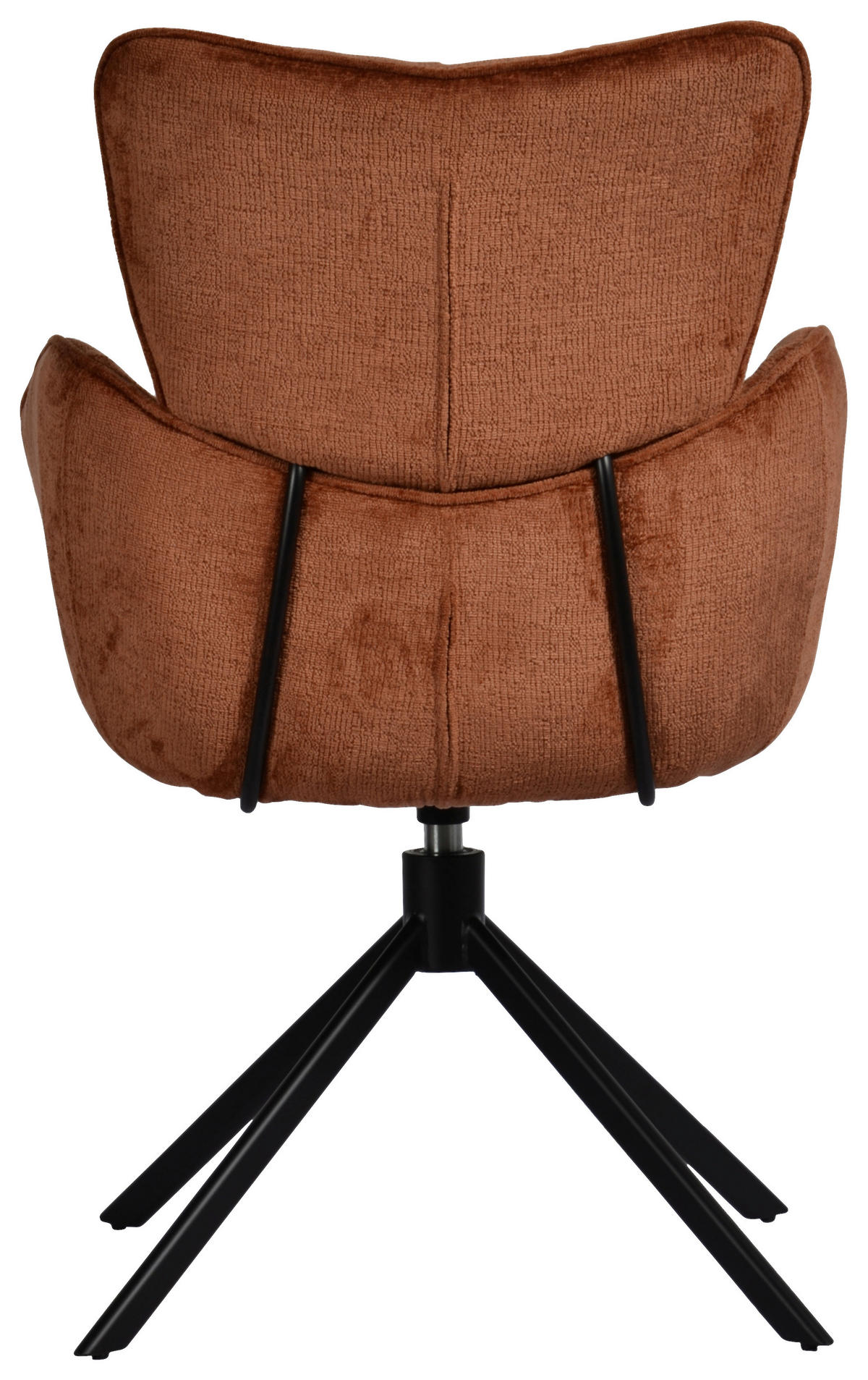 ARMLEHNSTUHL  in Eisen Webstoff  - Rostfarben/Schwarz, Design, Textil/Metall (58/89/64cm) - Novel