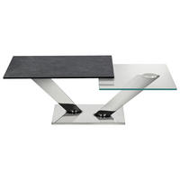 COUCHTISCH in Metall, Glas 84-129/106/40 cm  - Klar/Chromfarben, Design, Glas/Keramik (84-129/106/40cm) - Naos