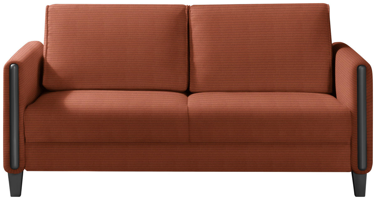 SCHLAFSOFA in Holz, Textil Schwarz, Rostfarben  - Rostfarben/Schwarz, Design, Holz/Textil (174/88/104cm) - Niels Andersson