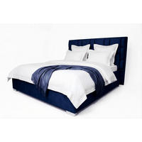 Pat Tapițat, 160/200 cm, albastru închis - albastru închis, Basics, textil (160/200cm) - Voleo