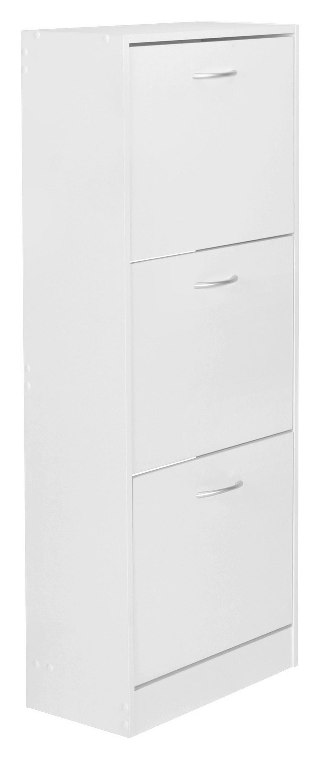 VÝKLOPNÁ SKRINKA NA TOPÁNKY, biela, 50/125/24 cm - biela/strieborná, Konventionell, kov/kompozitné drevo (50/125/24cm) - MID.YOU