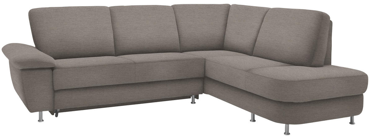 ROHOVÁ SEDACIA SÚPRAVA, textil, svetlohnedá - svetlohnedá/hliníková, Konventionell, kov/textil (262/212cm) - Ada Austria