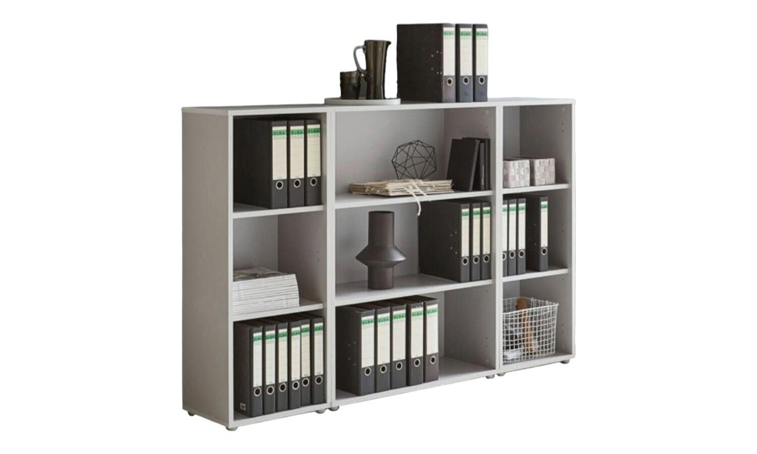 REGÁL NA ŠANÓNY, sivá, 172,6/113,6/33 cm - sivá/strieborná, Modern, kompozitné drevo (172,6/113,6/33cm) - MID.YOU