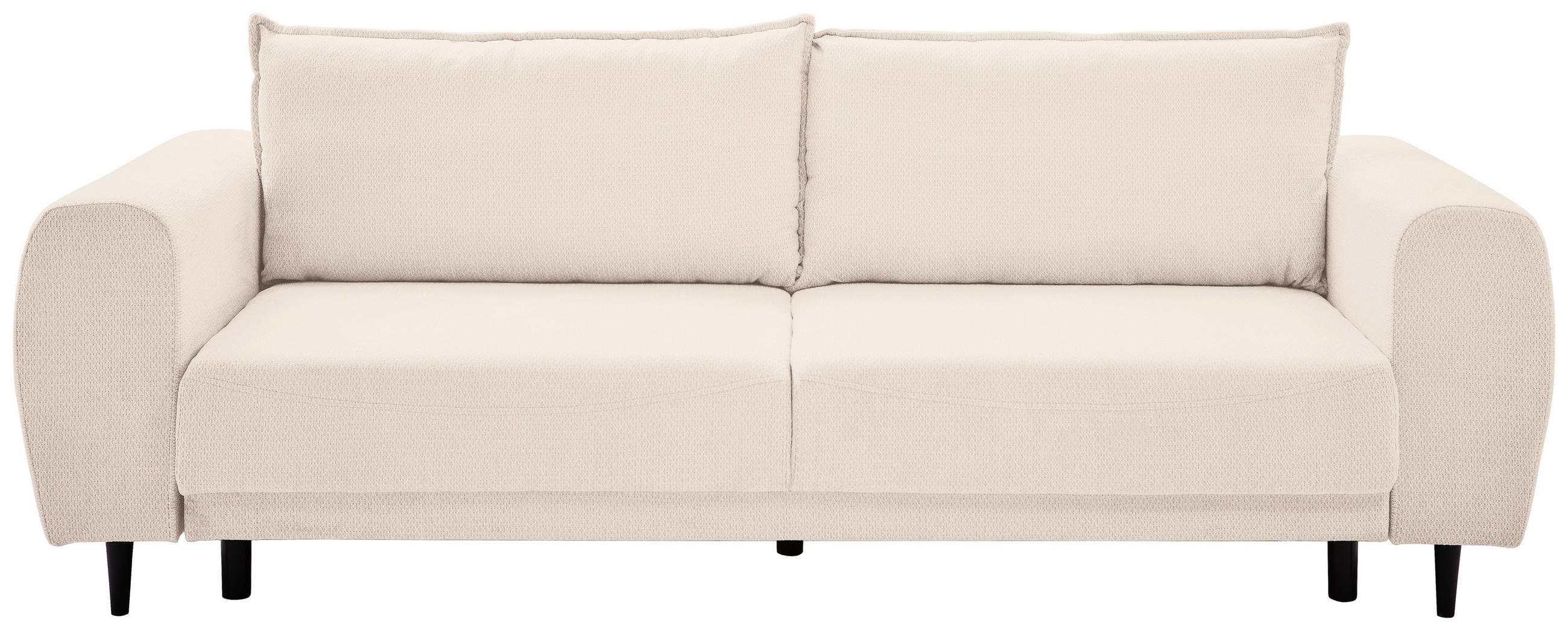 SCHLAFSOFA in Chenille Creme  - Creme/Schwarz, Konventionell, Holz/Textil (245/85/92cm) - Livetastic