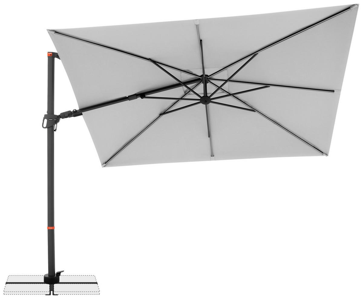 AMPELSCHIRM 300x220 cm Hellgrau  - Anthrazit/Hellgrau, Basics, Textil/Metall (300/220cm) - Doppler