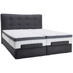 BOXSPRINGBETT 180/200 cm  in Anthrazit  - Anthrazit/Schwarz, Design, Leder/Holz (180/200cm) - Novel
