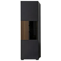 VITRINE Anthrazit, Nussbaumfarben  60/200/45 cm  - Anthrazit/Nussbaumfarben, Design, Glas/Holz (60/200/45cm) - Moderano