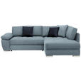 ECKSOFA in Webstoff Hellblau  - Chromfarben/Silberfarben, Design, Kunststoff/Textil (276/212cm) - Carryhome