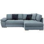 ECKSOFA in Webstoff Hellblau  - Chromfarben/Silberfarben, Design, Kunststoff/Textil (276/212cm) - Carryhome