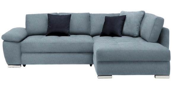 ECKSOFA in Webstoff Hellblau  - Chromfarben/Silberfarben, Design, Kunststoff/Textil (276/212cm) - Carryhome