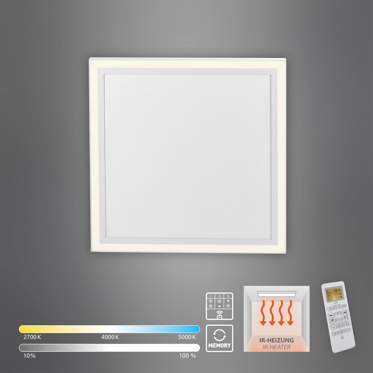 LED-DECKENLEUCHTE 60/60/6,8 cm   - Weiß, KONVENTIONELL, Kunststoff/Metall (60/60/6,8cm)
