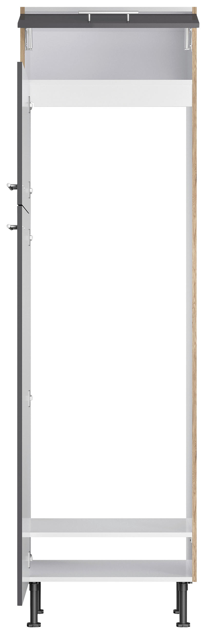 ECKKÜCHE 270/200 cm  in Anthrazit, Eichefarben  - Edelstahlfarben/Eichefarben, Basics, Holzwerkstoff/Metall (270/200cm) - Optifit