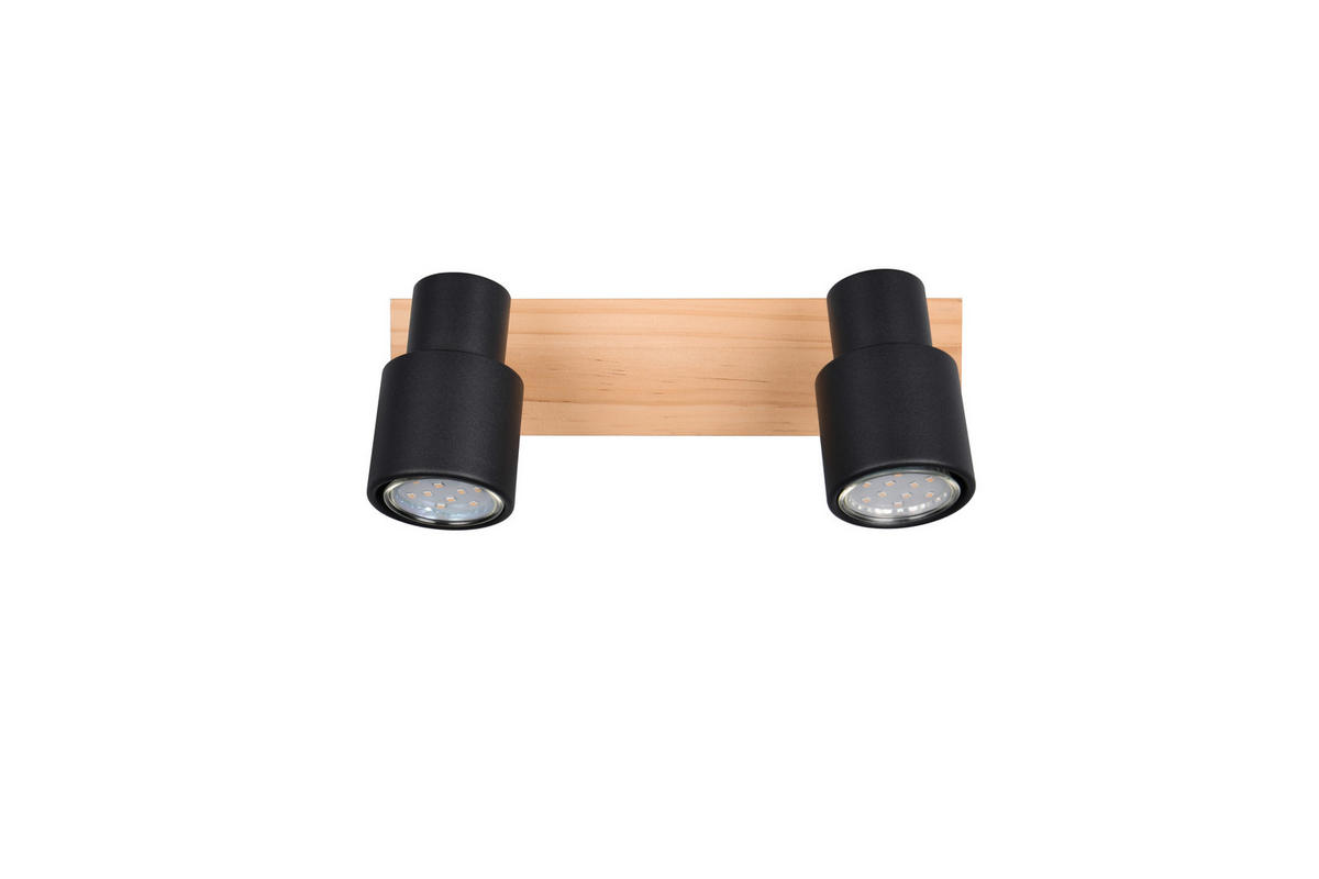 STRAHLER - Schwarz/Kieferfarben, Natur, Holz/Metall (31/15/6cm)