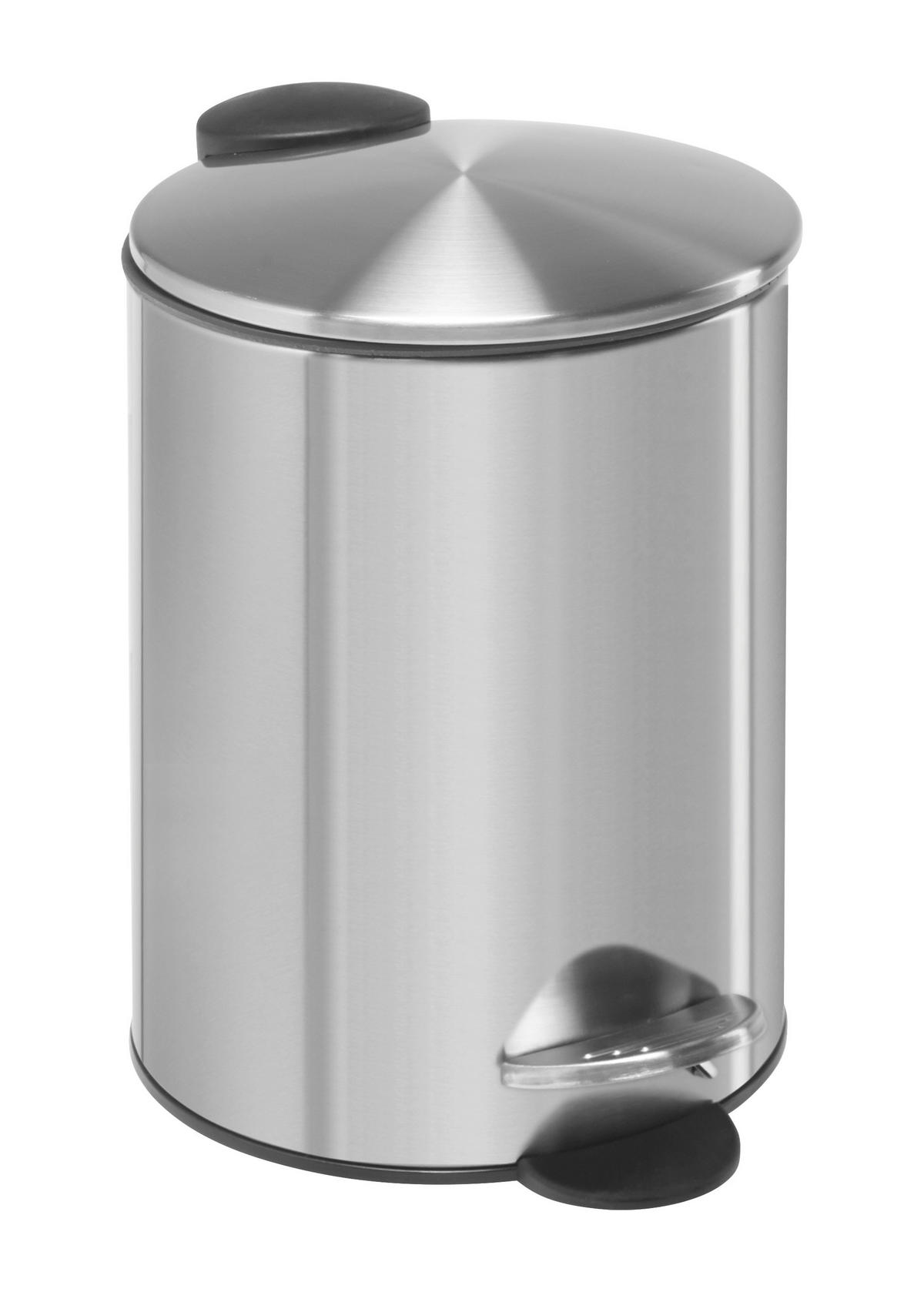 KANTA SA PAPUČICOM  5 l   - boja nerđajućeg čelika/crna, Osnovno, metal/plastika (20,5/27,5cm) - Homeware