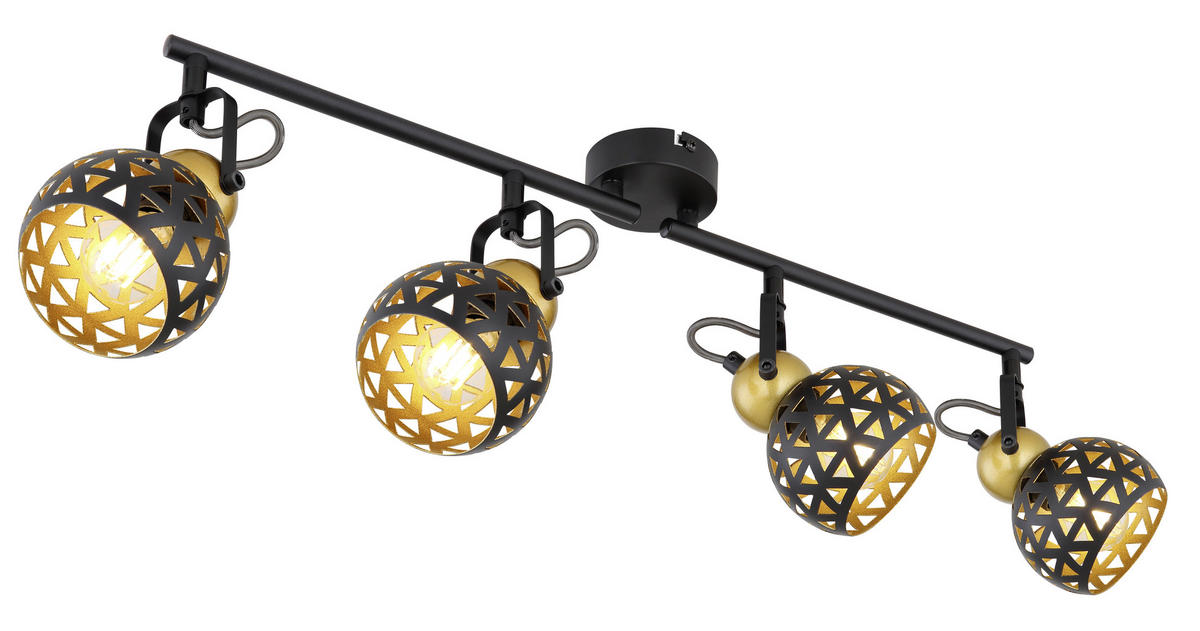 STRAHLER 60/10/17,5 cm   - Goldfarben/Schwarz, Basics, Metall (60/10/17,5cm) - Globo