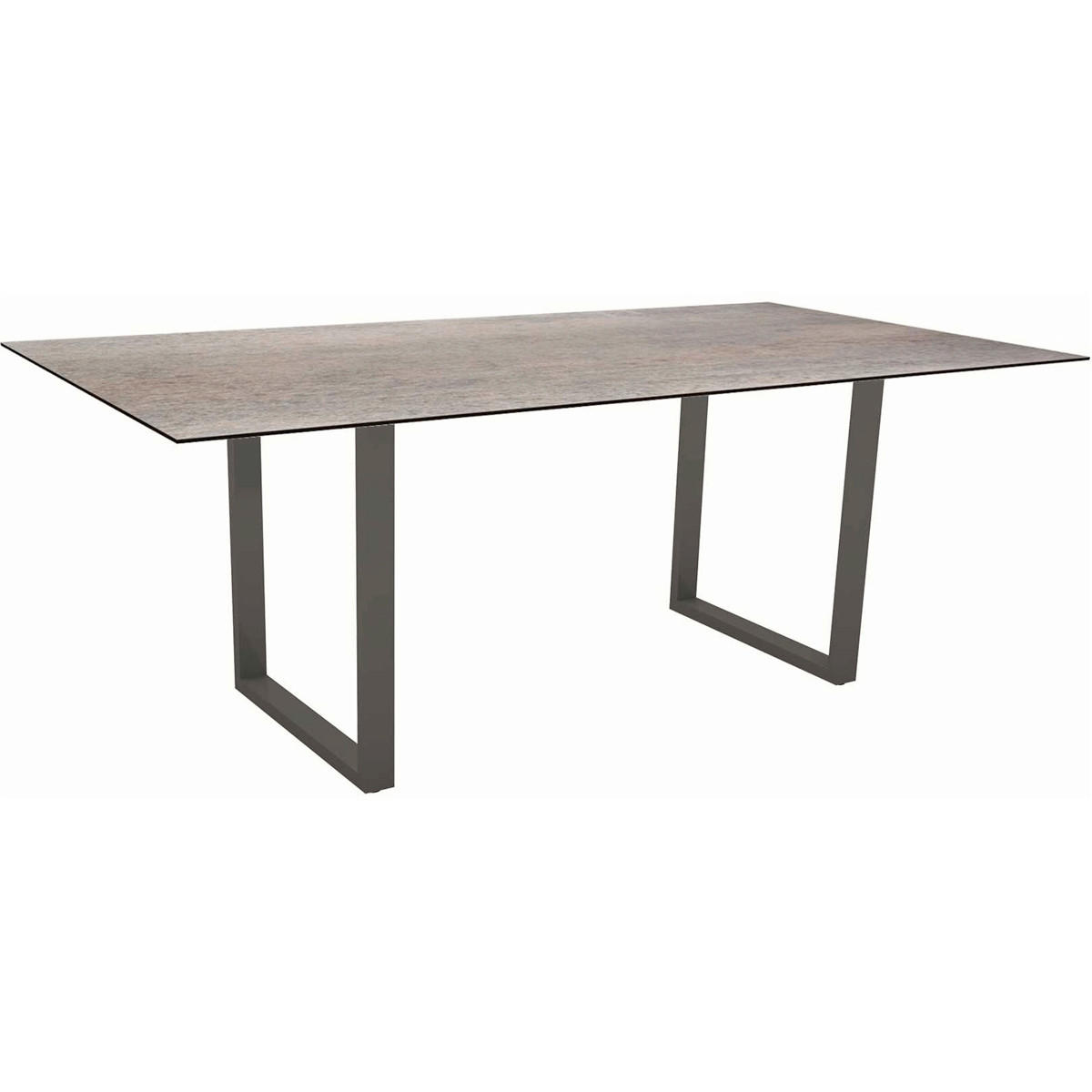 GARTENTISCH Metall Anthrazit, Graubraun rechteckig  - Anthrazit/Graubraun, Basics, Kunststoff/Metall (200/100/73cm) - Stern