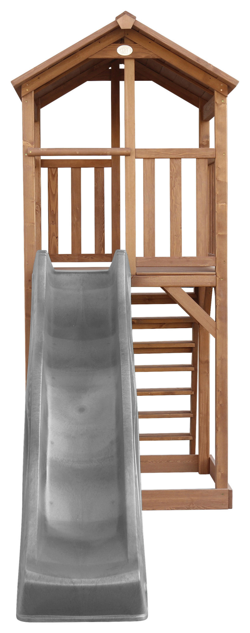 SPIELTURM 111,2/241,9/349 cm  - Braun/Grau, Konventionell, Holz/Kunststoff (111,2/241,9/349cm)