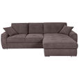 ECKSOFA in Mikrofaser Braun 276/193 cm - Chromfarben/Braun, MODERN, Kunststoff/Textil (276/193cm) - Hom`in