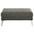 HOCKER in Textil Graphitfarben  - Chromfarben/Graphitfarben, Design, Textil/Metall (109/44/74cm) - Dieter Knoll