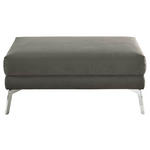 HOCKER in Textil Graphitfarben  - Chromfarben/Graphitfarben, Design, Textil/Metall (109/44/74cm) - Dieter Knoll
