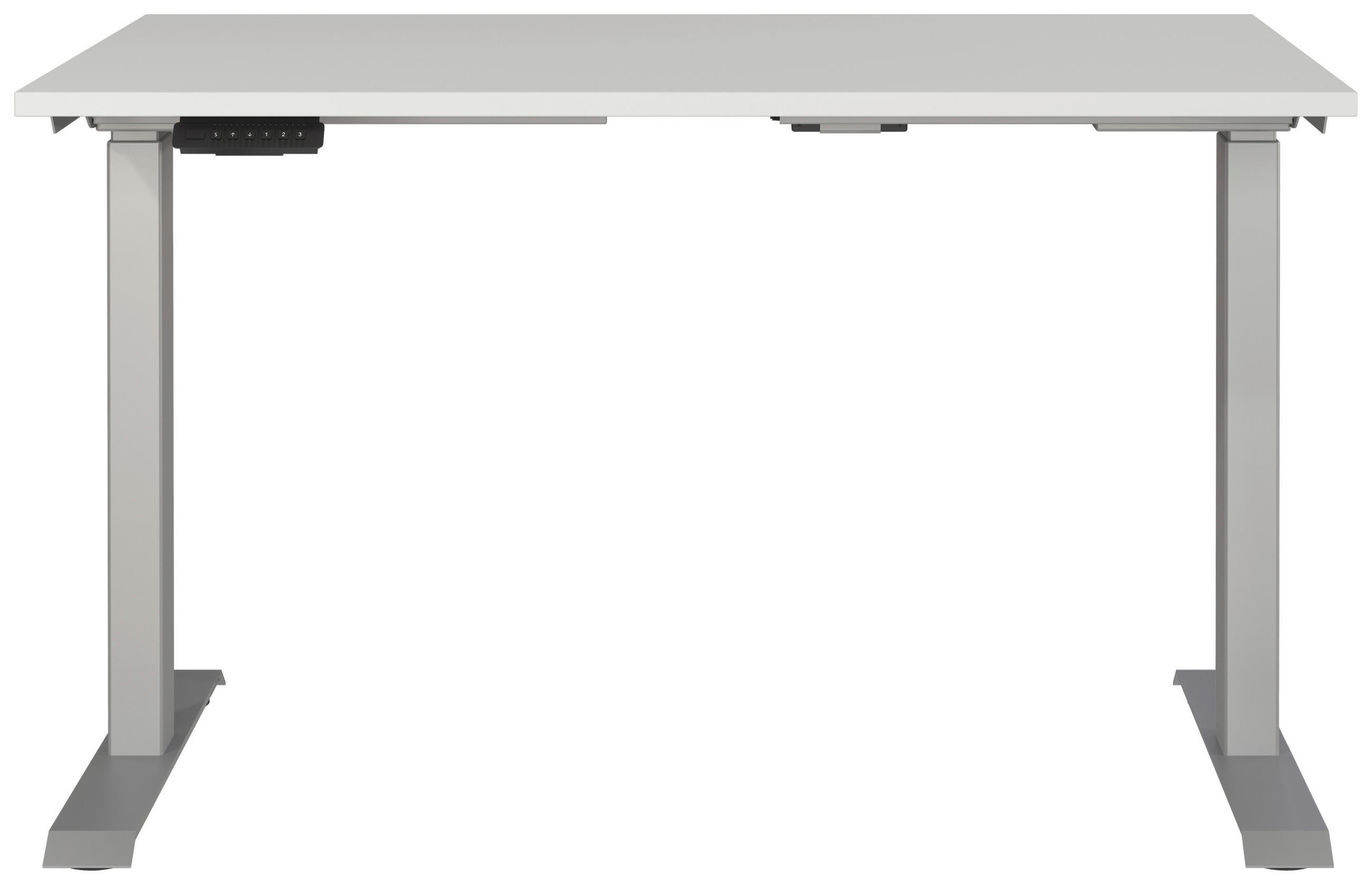 SCHREIBTISCH 120/80/72-118 cm  in Silberfarben, Hellgrau  - Silberfarben/Hellgrau, MODERN, Holzwerkstoff/Metall (120/80/72-118cm) - Novel