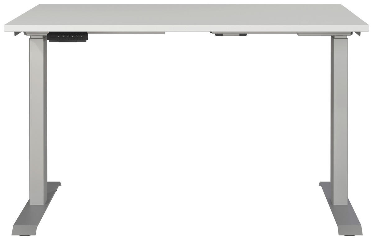 SCHREIBTISCH 120/80/72-118 cm  in Silberfarben, Hellgrau  - Silberfarben/Hellgrau, Modern, Holzwerkstoff/Metall (120/80/72-118cm) - Novel