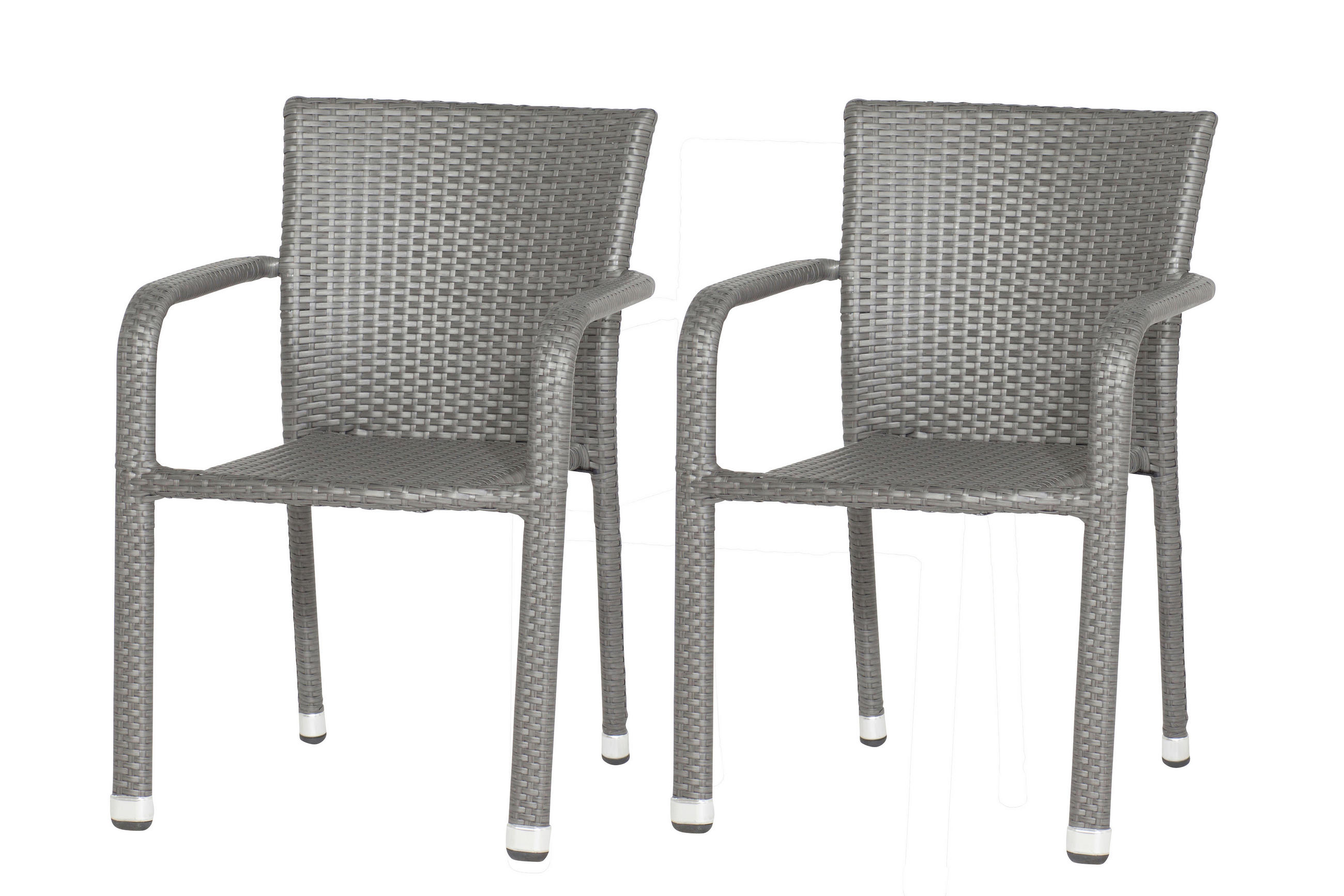 GARTENSESSEL-SET Metall, Kunststoff Grau  - Grau, MODERN, Kunststoff/Metall (56/83/60cm) - Gardenson