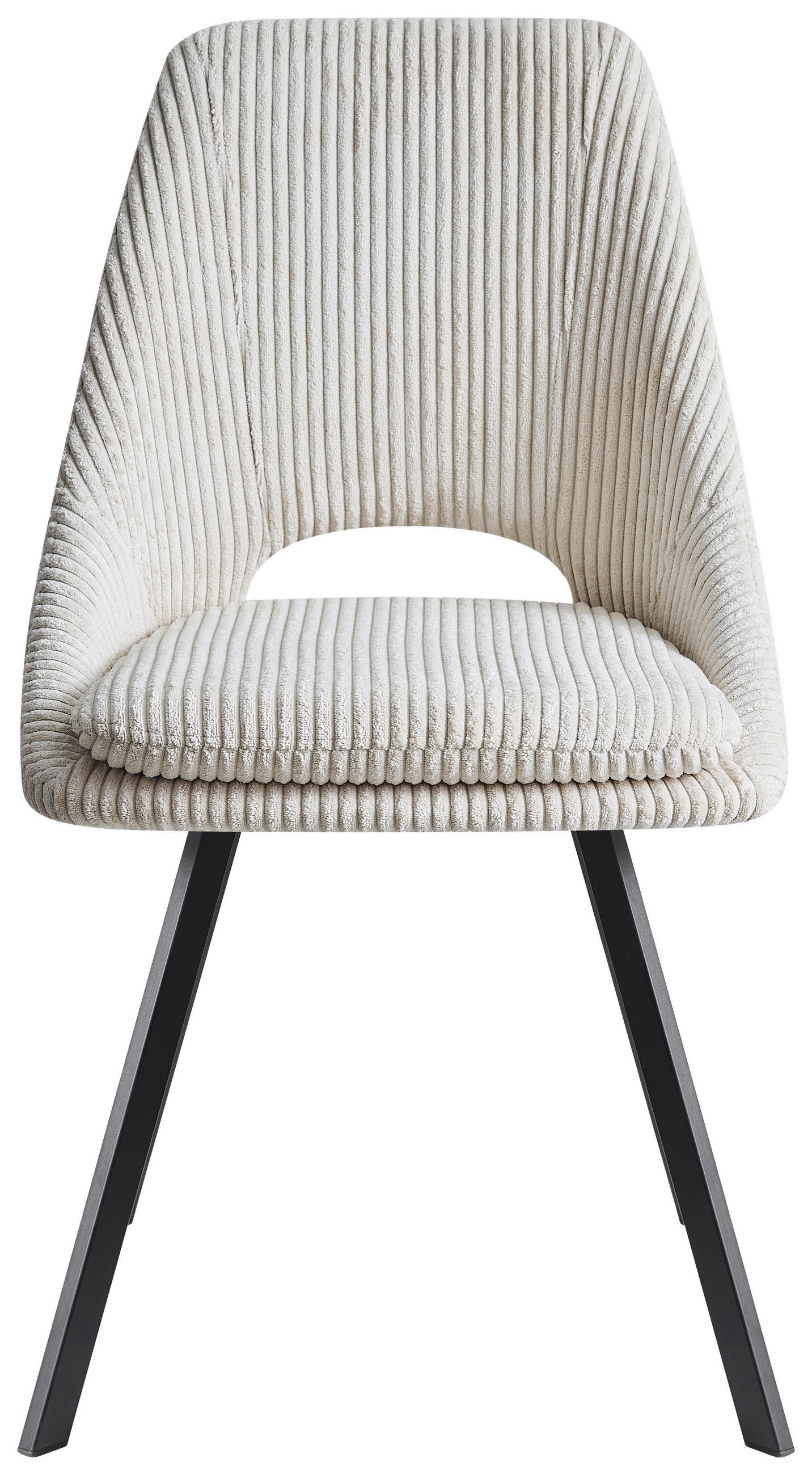 STUHL Cord Beige  - Beige/Schwarz, Design, Textil/Metall (48/85/56cm) - Carryhome