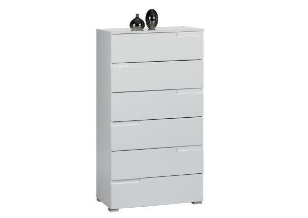 KOMODA 65/119/40 cm bijela - bijela/srebrne boje, Design, drvni materijal/plastika (65/119/40cm) - Xora
