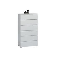KOMODA   65/119/40 cm   bijela  - bijela/srebrne boje, Design, drvni materijal/plastika (65/119/40cm) - Xora