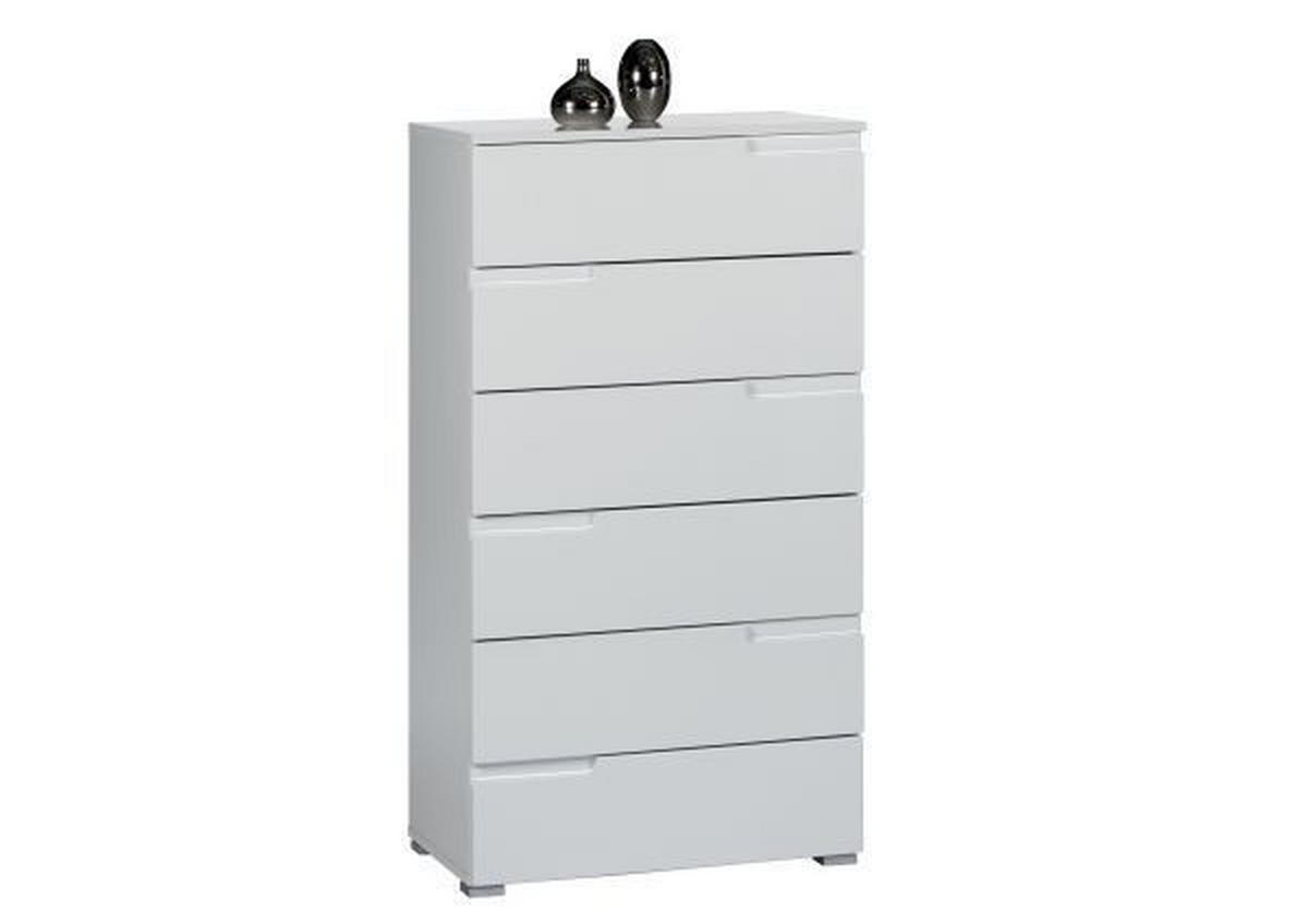 KOMODA   65/119/40 cm   bijela  - bijela/srebrne boje, Design, drvni materijal/plastika (65/119/40cm) - Xora