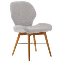 STUHL  in Bouclé  - Wildeiche/Hellgrau, Design, Holz/Textil (53/87/64cm) - Carryhome