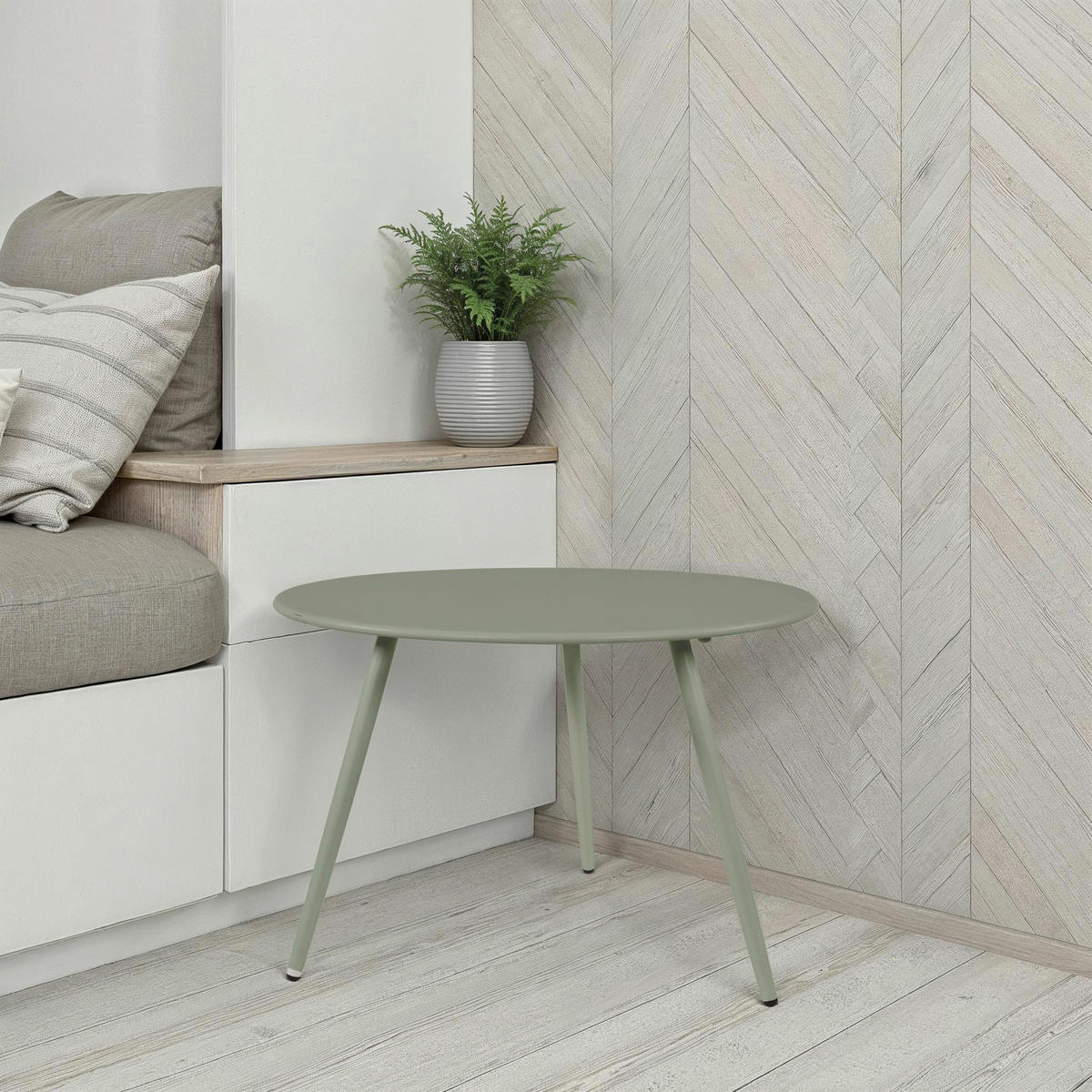 LOUNGETISCH  - Hellgrün, MODERN, Metall (60/41cm) - Ambia Garden
