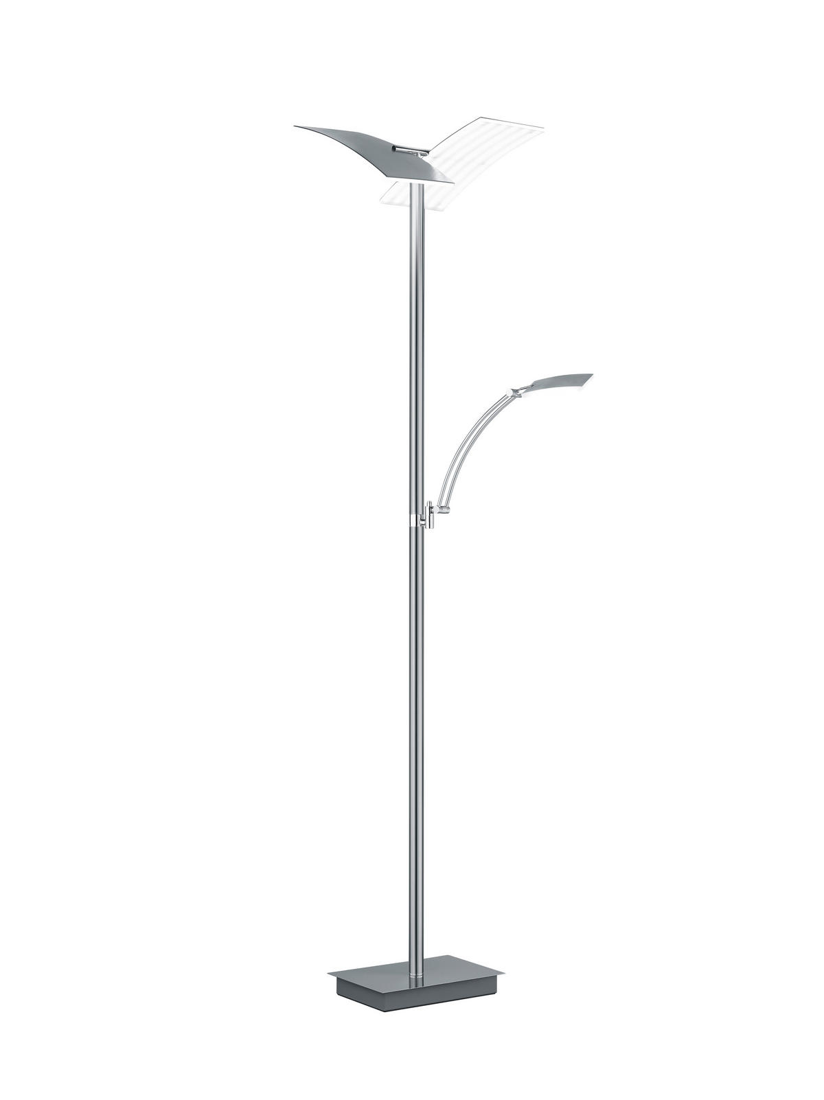 LED-STEHLEUCHTE 50/185 cm    - Nickelfarben, Design, Metall (50/185cm) - Hell
